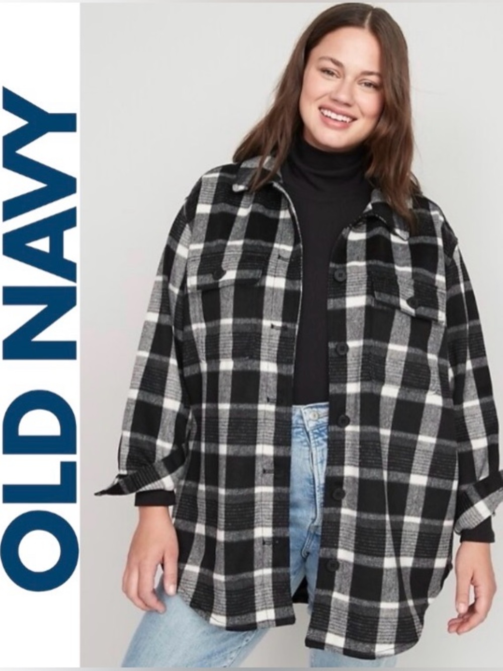 2X Old Navy Soft Brushed Plaid Shacket, NWT